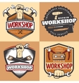 vintage repair workshop emblem set vector image vector image