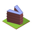 isometric building letter v form vector image vector image