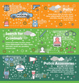thin line police web banner template set vector image vector image