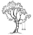 tree and swing vector image