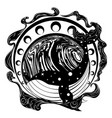 whale and marble planet vector image