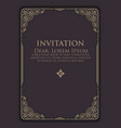 floral and geometric monogram frame on dark grey vector image