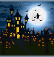 forest at night on halloween vector image