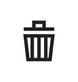 garbage - black icon on white background vector image vector image