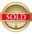 sold gold icon vector image vector image