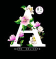 design t-shirt with magnolia flowers and slogan vector image