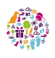 family icons in circle vector image vector image