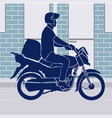 online shopping motorcycle food delivery vector image vector image