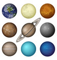 solar system planets and moon set vector image