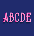 a b c d e pink 3d letters urban volumetric vector image vector image
