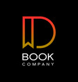 abstract letter initial d book mark logo design vector image
