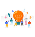 flat people with big light bulb idea innovation vector image vector image