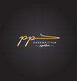 initial letter pp logo - hand drawn signature vector image