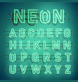 realistic neon font with wires and console vector image