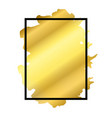 gold brush in black rectangle frame isolated white vector image vector image
