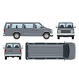 passenger van template side front back top view vector image vector image