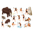 isometric primitive people set vector image vector image
