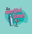 martini time design vector image