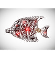 mechanical fish hand drawn vector image vector image