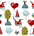 seamless gnome pattern vector image vector image
