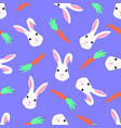 cute rabbit and carrot seamless pattern funny vector image