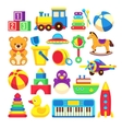 kids toys cartoon icons collection vector image