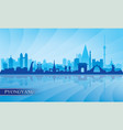 pyongyang city skyline silhouette background vector image