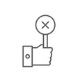 rejected feedback icon with black outline style vector image vector image