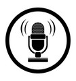 retro microphone icon vector image