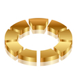 gold cycle icon vector image vector image