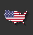 usa flag in a shape of us map silhouette united vector image vector image