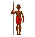 african man warrior tribe member in jewelry vector image