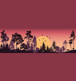 forest trees sunset vector image vector image