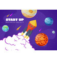start up concept space background with rocket vector image