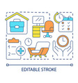comfortable workplace concept icon vector image vector image