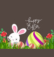 green easter eggs and bunny background vector image vector image