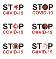 coronavirus warning sign set vector image