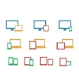 device icons set vector image vector image