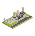 electric power generators isometric composition vector image