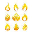 fire icons set vector image