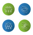charity flat linear long shadow icons set vector image