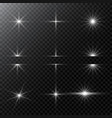 set glowing light effect stars bursts vector image