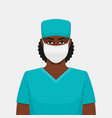 black woman doctor with mask vector image vector image