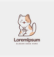 cute kitten cat logo icon on white background vector image