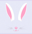 easter bunny ears and nose mask for carnival vector image