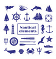 nautical elements set nautic icon sea bell vector image