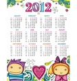2012 floral calendar vector image vector image