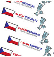 crystal glass and national flag czech republic vector image vector image