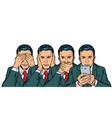 not see say look smartphone communication concept vector image vector image