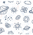 outer space childish seamless pattern vector image vector image